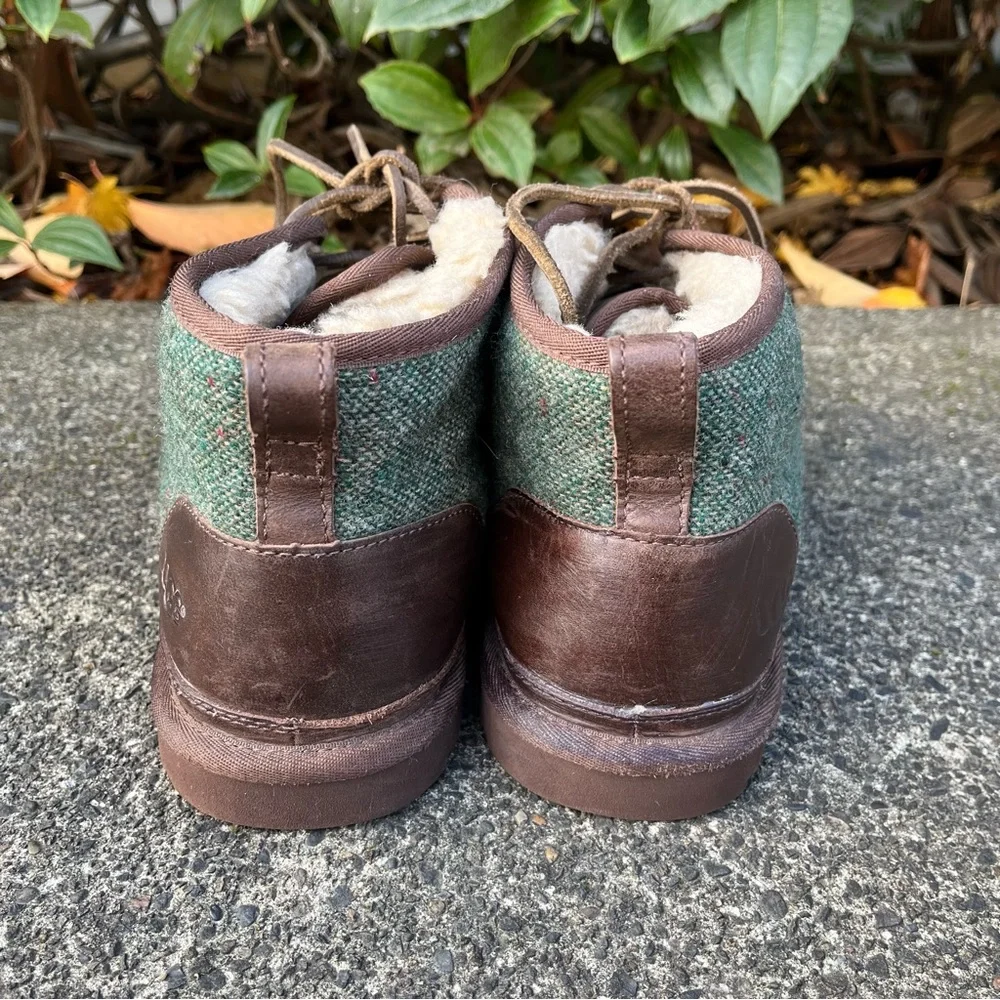 UGG Neumel Donegal Stout Brown Leather Wool Chukka Boots